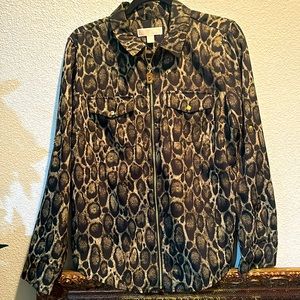 Michael Kors zip up blouse L